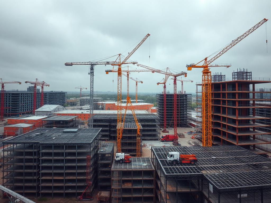 Aerial construction drone photography