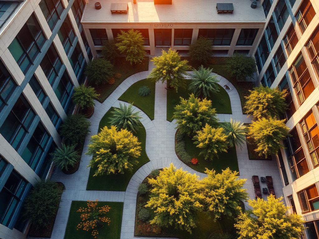 Aerial landscaping drone photography